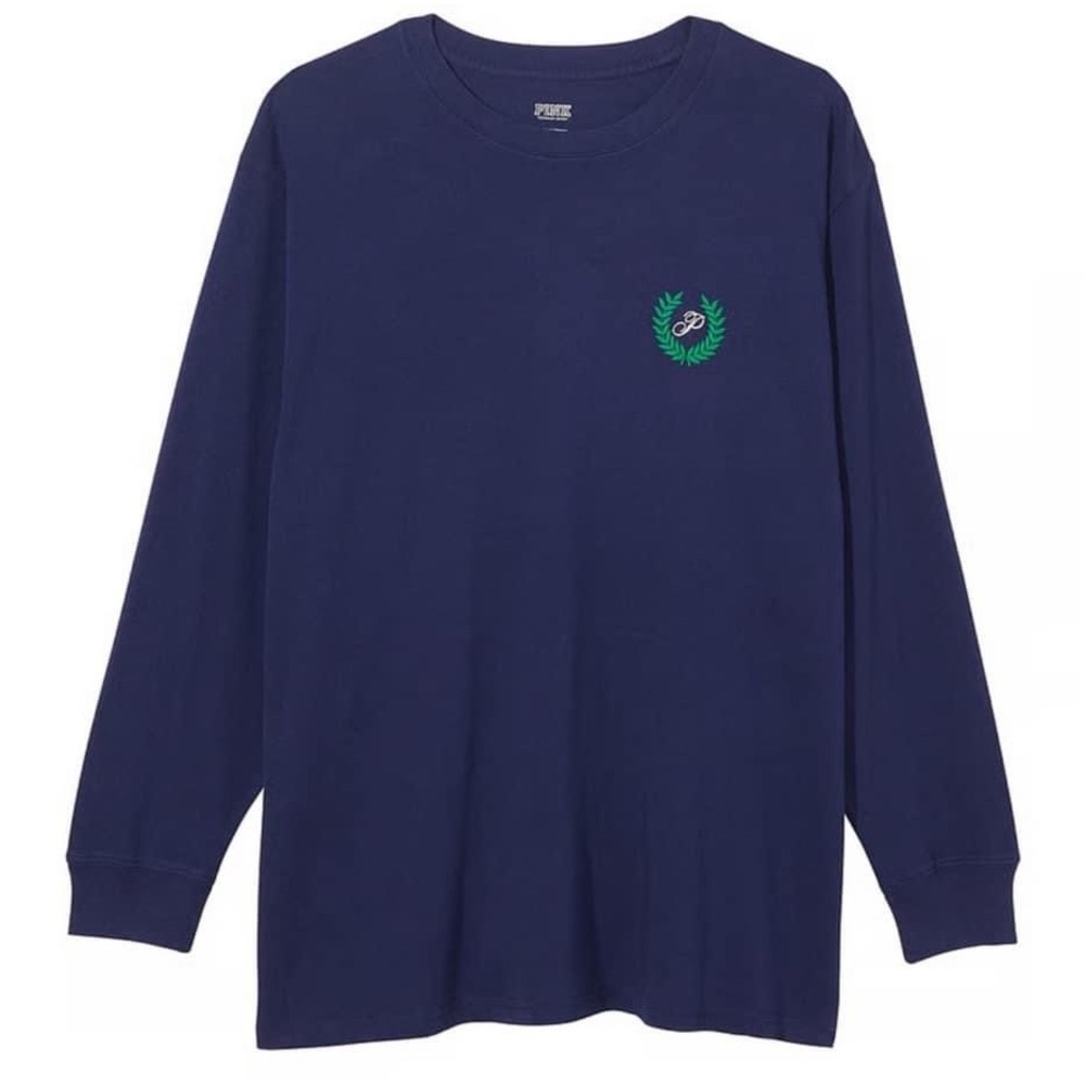 PINK Oversized Long-Sleeve Campus T-Shirt